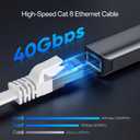 Cat8 Flat Ethernet Cable 100 FT Indoor & Outdoor, Invisable Ultra-Thin Ethernet Cable High Speed 40Gbps 2000Mhz, Flexible Shielded Internet Cable, Cat 8 SFTP Network Cable for Home/Office, White