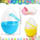 8 Pcs 10 Inch Translucent Jumbo Easter Eggs Large Plastic Giant Easter Eggs with Handle for Easter Hunt Supplies Basket Stuffers Holiday Decoration