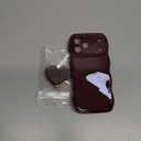 Cute Case for iPhone 17 Pro Max 6.9'', Red Soft TPU Shape Shockproof Protective Cover with Stand, Luxury Bumper Wave Frame Curly Shape Love Heart Holder Kickstand Phone Case for Girls Women