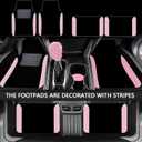Car Seat Cover Full Set for Women with Waterproof Floor Mats,3D Air Mesh Car Seat Cover with 5mm Composite Sponge Inside,Universal Fluffy Steering Wheel Cover, Accessories Full SUV(Pink)