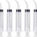 Wisdom Teeth Syringe, 5 Pack Irrigation Dental Syringes with Measure Scale & Curved Tip for Dental Care Liquid Oral Tonsil Stone