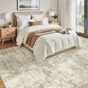 Soalmost Abstract 7x10 Area Rug for Living Room Washable Rugs Beige/Gray