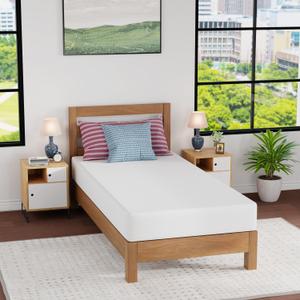 FDW | 8 Inch Twin XL Mattress | Medium Firm | Gel Memory Foam | White | Dual Construction | Pressure Relief, Cooling Foam, Removable and Washable Cover | Bed in a Box, CertiPUR-US Certified