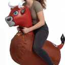 Waddle Hip Hoppers Bouncy Hopper Inflatable Hopping Animal Bouncer, Supports Up to 250 Pounds, Ages 5 and Up (Brown Bull)
