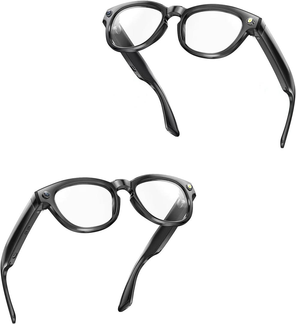 AI Smart Glasses with 1080 HD Camera, Bluetooth Music & Call, Real-Time Translation in 110+ Languages, Hands-Free Video Recording Glasses with 32GB Storage, Lightweight Sunglasses for Travel & Sports