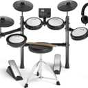 AODSK Electric Drum Set with Quiet Mesh Pads,Electronic Drum for Beginner,USB MIDI,Throne,Headphones,Sticks, Included 15 Kits and 195 Sounds,AED-403