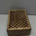 Mela Artisans Extra Large Wooden Keepsake Box | Medium Burnt & Handcrafted Decorative Storage Chest for Jewelry, Photos & Trinkets | Vintage Style Storage Box| Trellis Design | 10.5x7.5x4