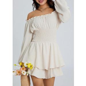 Women Summer Graduation Romper Dress Plus Size Western Country Concert Outfits off the Shoulder Jumpsuit. Size M