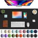 Aothia Faux Leather Desk Mat - Large Mouse Pad, Non-Slip PU Leather Blotter, Waterproof Writing Surface for Office and Home (Black, 40" x 24")