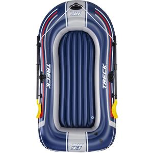 Bestway Hydro-Force Treck | One Man Inflatable Boat Raft, Rubber Dinghy with Heavy Duty Handles for 1 Person, with 1 Boat, 1 Pair of oars, 1 Foot Pump and a Repair Patch, Blue