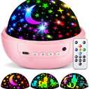 COOLNIGHT Kids Night Light Projector, [93 Lighting+3Films+Remote] Star Projector for Kids, 3 Brightness+3 Timer Star Lights for Bedroom, 360°Rotate + Quieter Stars for Ceiling, Girls Night Light, Gift
