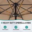 AreShark 10ft 2 Tiers Patio Umbrella - Outdoor Umbrella Waterproof UV Protection, Market Table Umbrella w/Push Button Tilt&Crank for Pool, Porch, Garden(Beige)