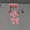 Threehoney 2 Pieces Pink Bow Bookends Cute Book Ends for Shelves Decorative Book Stand Bow Sculpture Statues Tabletop Shelf Ornament Room Decor for Home Office School Dorm Girl Desk