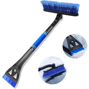 Kairiyard Ice Scrapers for Car Windshield, Upgraded 31 Inch Snow Scraper and Brush Combo Extendable 360 Pivoting Ice Snow Removal Tool for Car, Truck, SUV, Christmas(Blue)