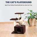 TRIXIE Valencia Scratching Post with Condo, Two Platforms, Dangling Cat Toy, Brown