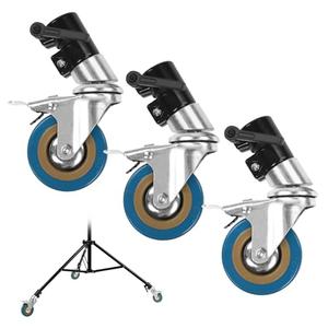 Selens 0.87inch/22mm Light Stand Wheels Set 3pcs, Heavy Duty Photography C Stand Wheels with Brake for Photo Studio Video Shooting