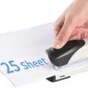 Long Reach Stapler,with 2000 Staples & Stapler Remover Full Strip20-25 Sheet Capacity,with Built-in Ruler and Adjustable Locking Paper Guide, Gray