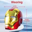 Electronic MarK 5 Helmet Gold Voice Control/Sensing/Remote Control Open/Close with Sounds & LED Eyes Light Up Super Hero Movie 1:1 model Prop. Universal Size (Red)