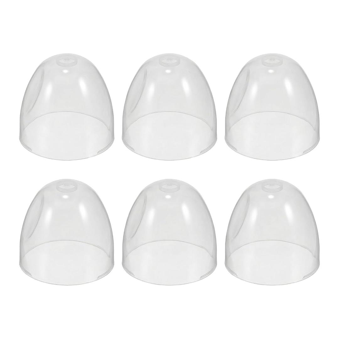 Toyvian Milk Bottle Caps Replacement, 6 Pcs Clear Plastic Feeding Bottles Lids Replacement, The Bottom Diameter is Approximately 6.2cm
