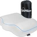 Unique Cervical Travel Pillow, Contour Shaped Memory Foam Neck Pillow - Ergonomic Pillow for Neck and Shoulder Pain - Versatile Camping Pillow (White)