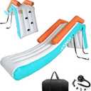 Inflatable Pontoon Slide, Quick Setup Portable Water Slide for Boat Dock, Lake Pool, Summer Party