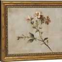 Vintage Gold Framed Wildflower Wall Art, Ornate Botanical Meadow Floral Print, Antique Nature Canvas Artwork for Bathroom, Bedroom, Rustic Decor, 16x24 Inch