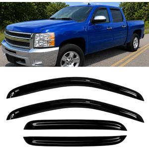 4PC Window Rain Guards fit 07-13 Chevy Silverado Gmc Sierra Crew Cab