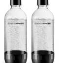 SodaStream 1L Classic DWS Carbonating Bottle Black (twinpack), Pack of 2