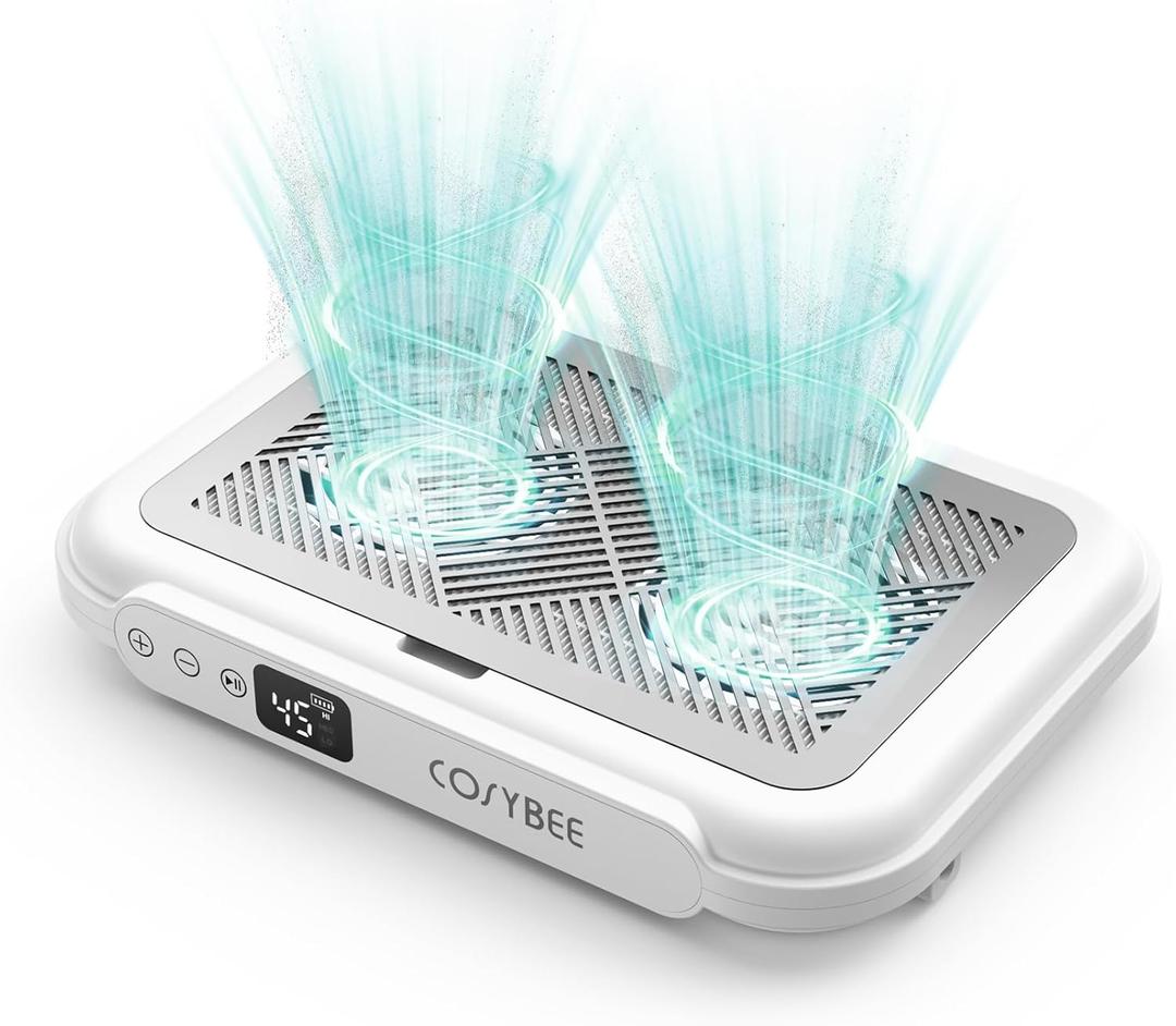 Cosybee Latest-gen Nail Dust Collector, Ultra quiet 1700Pa Dual Turbo Fans, Equipped with Reusable Filter, Dust Collector Nail Tech for Beginners, Suitable for Nail Salons and Home-Based Nail Studios.