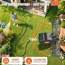 100FT Retractable Garden Hose Reel 5/8 Inch Heavy Duty Wall Mounted Retractable Hose Reel with 9-Pattern Nozzle, 180° Swivel Auto Rewind, Any Length Lock Water Hose Reel for Yard Garden Car Washing