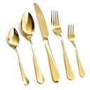 20 Piece Gold Silverware Set,for Home,Kitchen,Restaurant.Gold Flatware Set,Stainless Steel Cutlery Utensil Set include Forks,Knives,Spoons