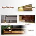 4 Inch Wooden Furniture Legs with Gold Cap Set of 4 Dark Brown Sofa Replacement Solid Wood Furniture Feet for Armchair Couch Cabinet Dresser Ottoman TV Stand Bed Legs (4inch)