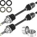 Front CV Axles for Honda foreman Rubicon 500 (TRX 500) 2005-2014/ FourTrax Rincon 680 (TRX 680) 2006-2020, Front Left+Right Drive Half Shaft withWheel Bearings Kit