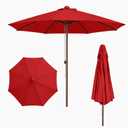 9FT Patio Umbrella, Outdoor Table Umbrella with Rope Pulley Lift, 3 Adjustable Heights, Market Umbrellas for Backyard, Pool and Deck, UPF50+
