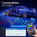 Dreamcolor Acrylic Interior Car LED Strip Light with Wireless APP, RGB 14 in 1 with 175 inches 600 LEDs Fiber Optic Car Ambient Lighting Kits, Dual Zone Sound Active Function LED Strip for Car
