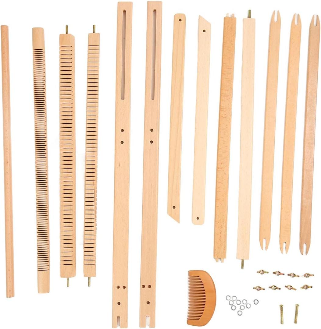 Beginners Weaving Kit, 23.6in X 21.3in, Wooden Tapestry Looms, DIY Craft Weaving, Tapestry Weaving Warp Frame for Kids Adults Beginners