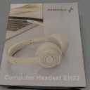 Wireless Headset with AI Noise Cancelling Microphone Bluetooth Headset - Bluetooth V5.2 Headphones with USB Dongle & Mic Mute for Computer/Laptop/PC/iPhone/Android/Cell Phones/Zoom-Apricot