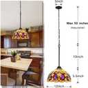 Capulina Tiffany Lamp Cream Brown Stained Glass Pendant Light 12 Inches