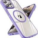 4 x SUCGLES for iPhone 15 Pro Case with MagSafe, N56 Strong Magnet, 12FT Drop Protection, Anti-Yellowing, Magnetic Slim Phone Case for Apple 15 Pro (Lavender)