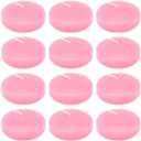 10 Hour Pink Floating Candles Large 3" Unscented Dripless Pool Water Wax Floating Candles for Vases, Centerpieces at Valentine's Day Wedding, Party, Holiday, Set of 12