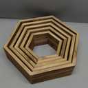 PHOENANCEE Hexagon Floating Shelves,Honeycomb Shelf Set of 5,Octagon Shelves Wall Mounted Hanging Storage Cube Wood for Bathroom Kitchen Bedroom Living Room Office Home