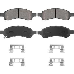 Front Semi-Metal Brake Pads Set for Buick Enclave 08-17, Rainier 06-07, for GMC Acadia 07-16, Envoy 06-09, for Chevy Traverse 09-17, Trailblazer 06-09, for Saturn Outlook 07-10, 4PCS