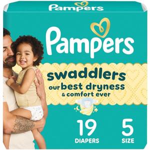 Pampers Baby Diapers - Swaddlers - Size 5, 19 Count, Ultra Absorbent Disposable Infant Diaper