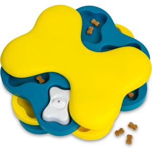 Outward Hound by Nina Ottosson Dog Tornado  Interactive Treat Puzzle Enrichment Toy, 3 Spinning Layers, Level 2 Intermediate (Dog Tornado (Yellow and Blue))