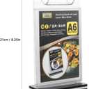 Operitacx A6 Acrylic Menu Display Stand Tabletop Menu Holder with Stable Base Flip Card Organizer for Restaurants Bars Shops Events 8.26X4.52X2.36 Inches