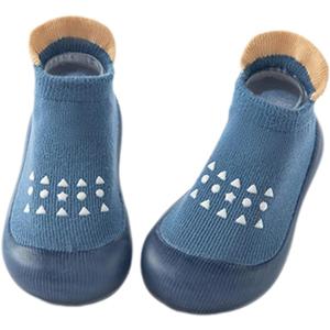 Baby Sock Shoes Boys Girls First Walking Infant Toddler Shoes Non Slip Lightweight Indoor Outdoor (6-9 Months Toddler, Shape Blue)