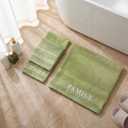 Hahafelt 3 Pcs Decorative Bathroom Towel Set 100% Cotton 1 Bath 1 Hand and Wash Cloth Farmhouse Large Size 500 GSM Highly Absorbent Towel for Gym Hand Drying Shower Supply(Sage Green)