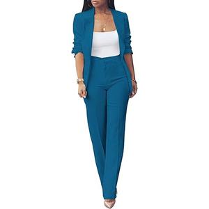 HuiSiFang Womens Fall Fashion 2 Piece Blazer Sets Open Front Blazers and Slim Fit Pants Suits Set
, Size XL