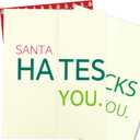 7 x Christmas Cards with Envelopes - White Elephant Gifts for Adults - Stocking Stuffers for Women Men Teens | Christmas Gifts for Husband Boyfriend - Funny Xmas Party Favors Decorations