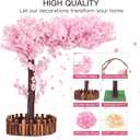 Artificial Cherry Blossom Tree with LED Light, Christmas Pink Cherry Blossom Tree Artificial, Handmade Artificial Trees for Home Decor, Indoor, Outdoor, Party, Office and Wedding (5ft Tall/1.5M)